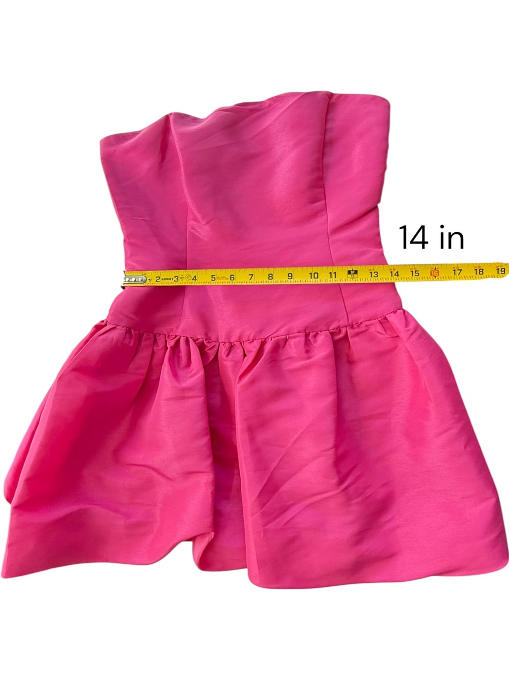 Sugarlips Women Strapless Mini Dress Hot Pink Bubble Skirt Smocked Back M NWT - Picture 7 of 12